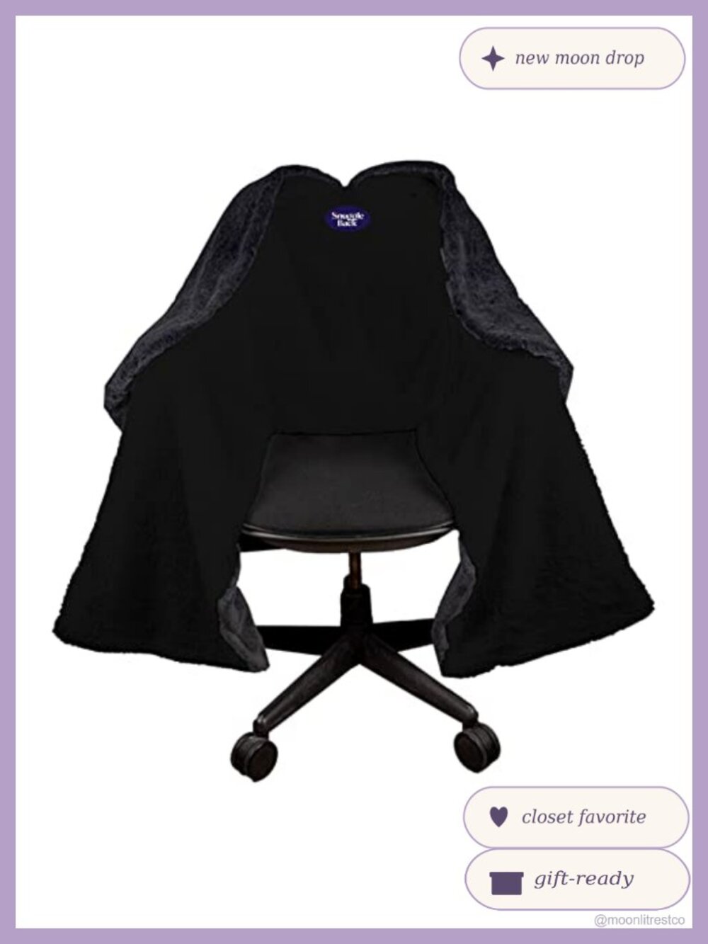 SnuggleBack Office Chair Blanket Faux Fur Sherpa Fleece Warm Cocoon